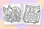 Spooky Halloween Coloring Pages #1, a Seasonal Illustration by Inkivelle Studio (Thumbnail 2 of 3)