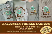 Halloween Bottle Vintage Cartoon, an Illustration by vectstudio (Thumbnail 1 of 5)