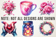 Watercolor Valentine Clipart Set, an Illustration by RobertsArt (Thumbnail 7 of 7)