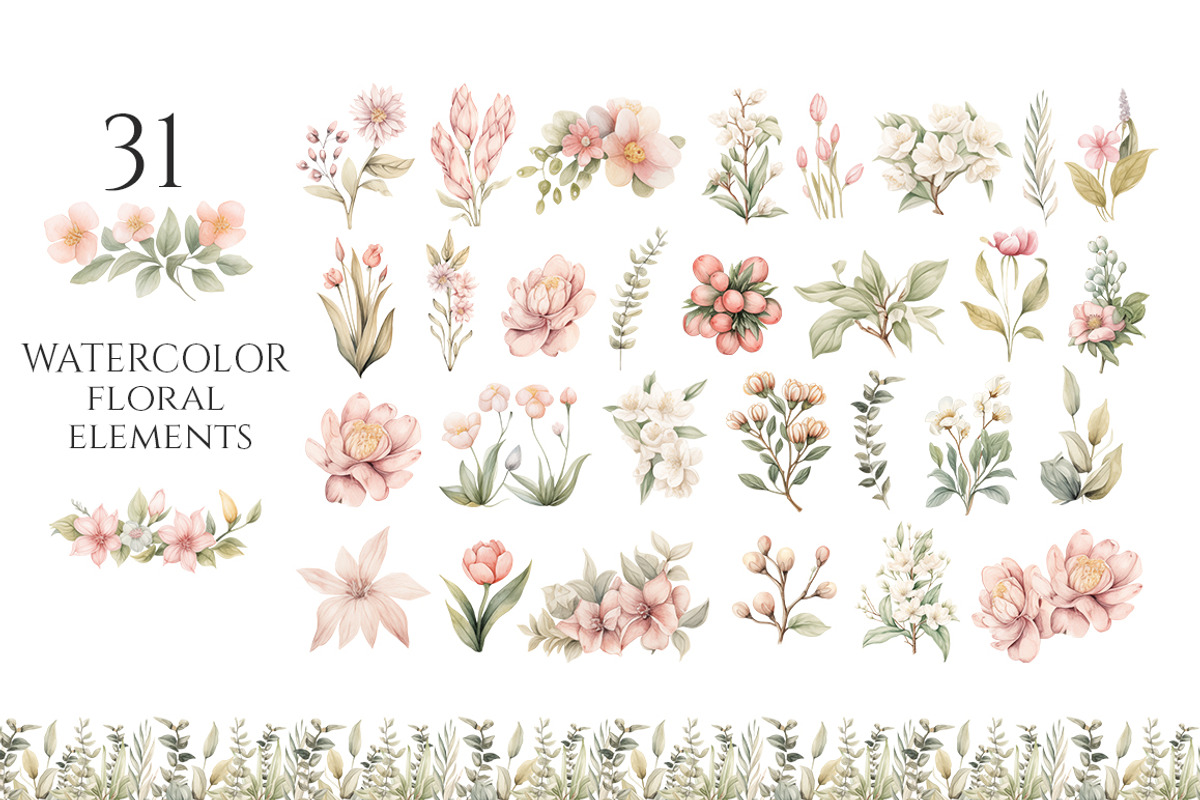 Watercolor Happy Easter Collection, a Decorative Illustration by Evgeniia (Photo 3 of 17)