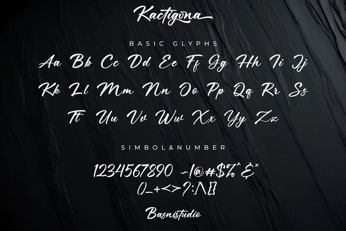 Kactigona – Bold Handwritten Font, a Script Font by Basnistudio (Photo 11 of 12)