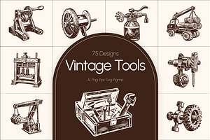 Vintage Tools Illustration Set, an Object Illustration by Prosymbols