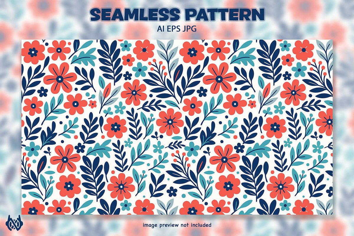 Simple Flowers - Pattern Background, a Pattern Graphic by NOX Labs