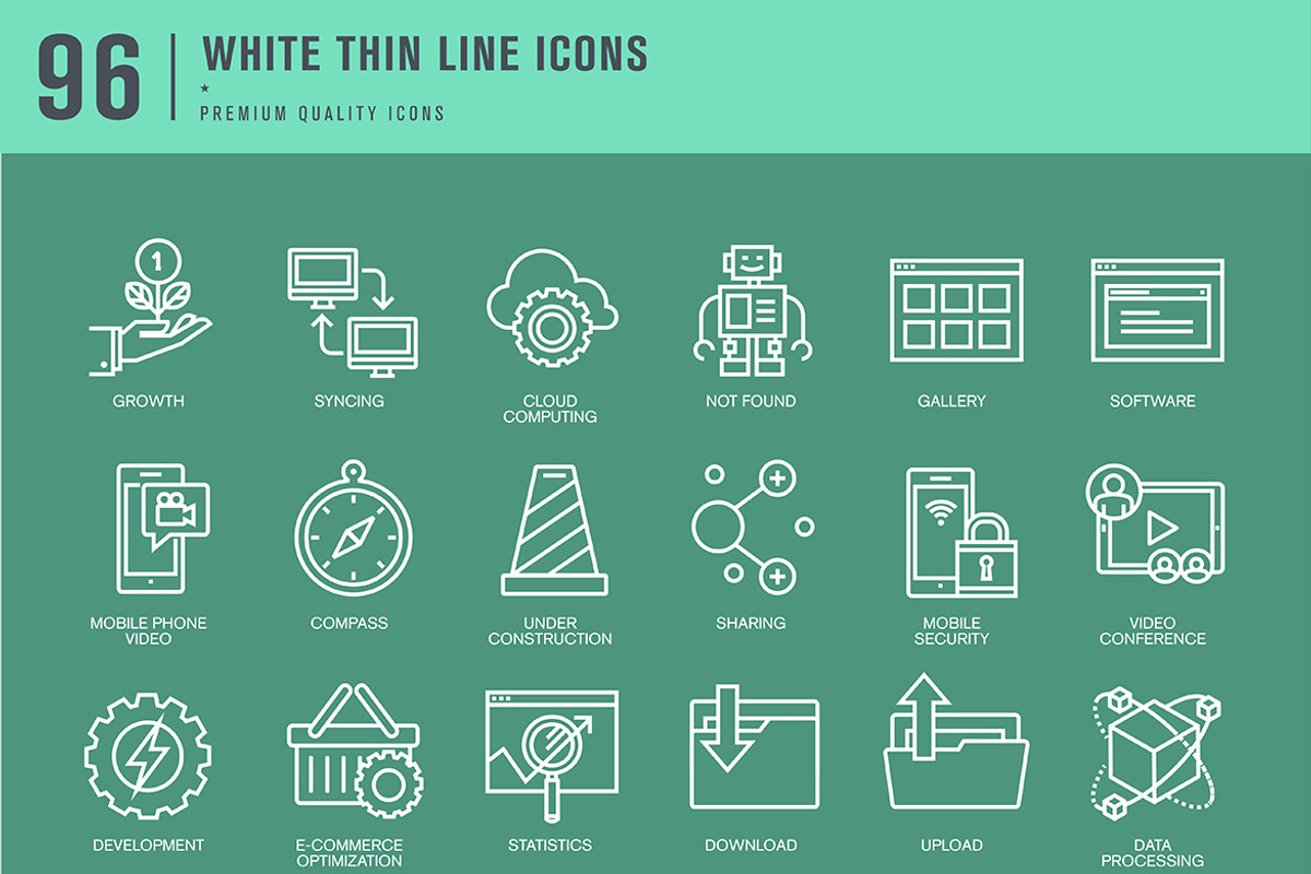 Business and Technology icons, an Outline Icon by PureSolution (Photo 4 of 4)