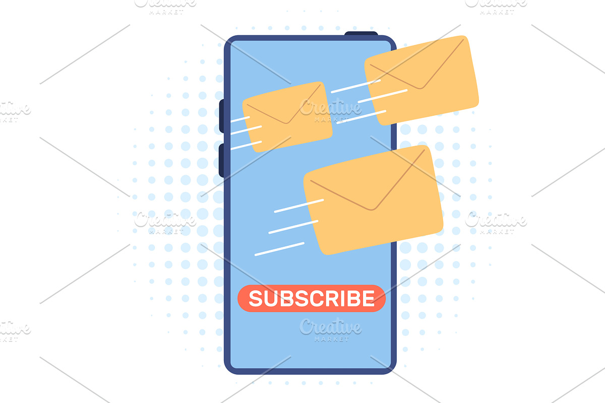 Mobile phone with button subscribe, a Technology Illustration by Vectorbuum
