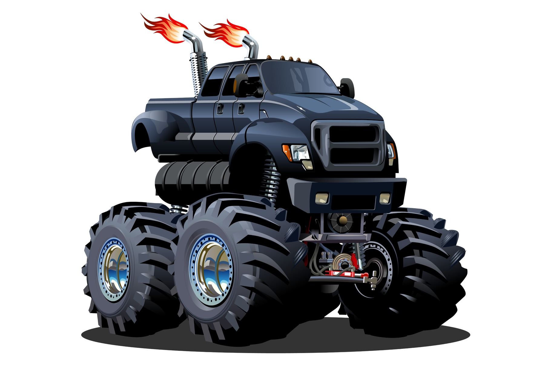 Cartoon Monster Truck, a Transportation Illustration by Mechanik