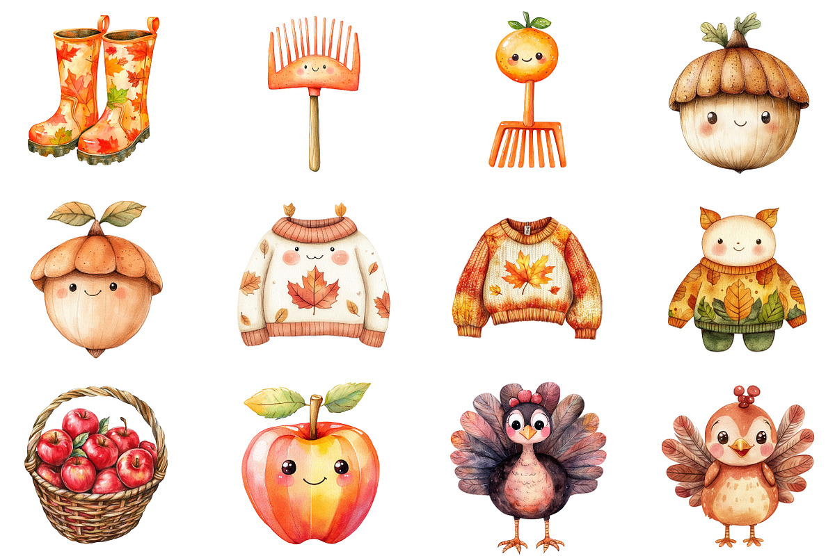 Cute Fall Clipart, an Illustration by CitraGraphics (Photo 4 of 5)