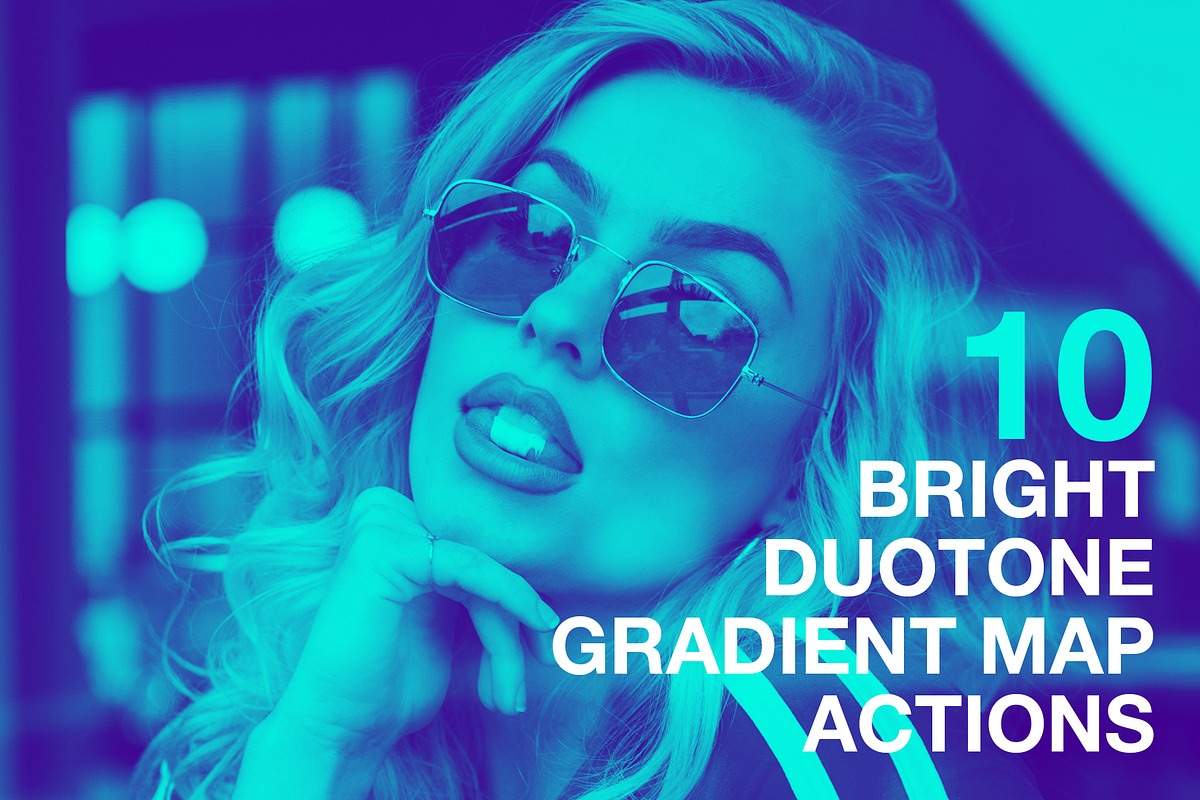 10 Bright Duotone Photoshop Actions, an Action Add-On by P-G-H (Photo 1 of 11)