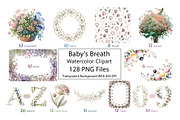 Baby's Breath Watercolor Clipart, a Decorative Illustration by ForhadGFX (Thumbnail 2 of 14)