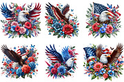 Patriotic American Flag Flowers PNG, an Illustration by Sublimation Artist (Thumbnail 2 of 6)