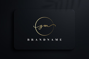 Letter ZM Handwritten Signature Logo