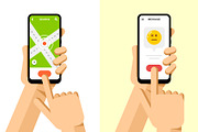Phone in Hand Mockup Set 4, an Object Graphic by karetniy (Thumbnail 6 of 6)