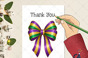 Mardi Gras Bow Sublimation PNG, an Illustration by Creative Art (Thumbnail 2 of 6)
