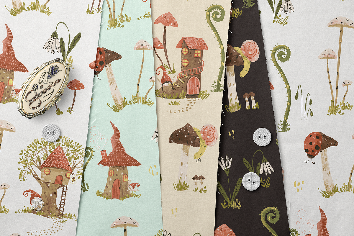 Gnomes Whimsy Pattern, a Pattern Graphic by Lady Bruniere Design (Photo 7 of 8)