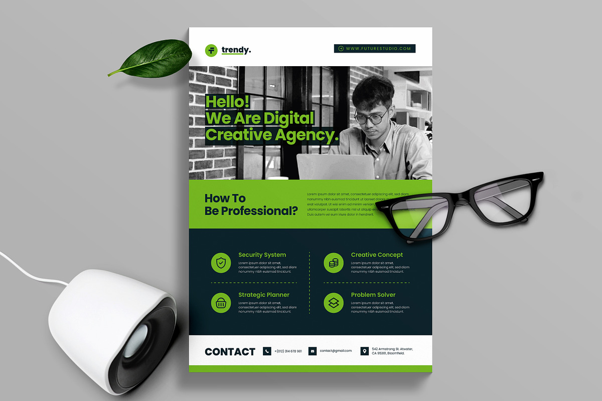 Digital Agency Corporate Flyer, a Flyer Template by FlyeredTemplate (Photo 4 of 4)