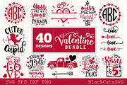 Valentines Day SVG bundle 40 designs, an Illustration by BlackCatsMedia (Thumbnail 1 of 6)