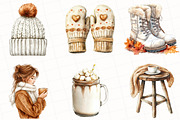 Cozy Caramel & White Fall Clipart, an Illustration by OK Design (Thumbnail 4 of 5)
