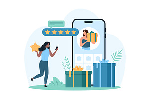 Giveaway blogger store free service, a Person Illustration by Flashvector
