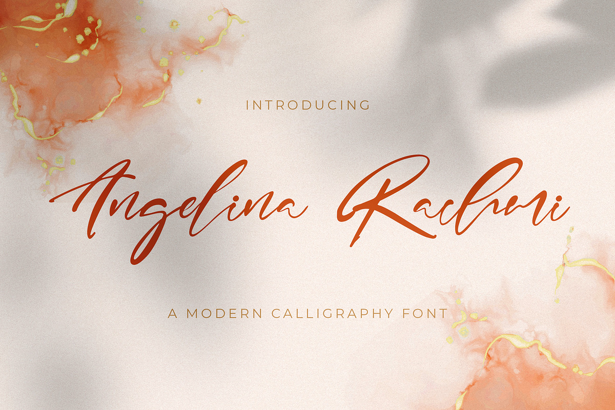 Angelina Rachmi - Calligraphy Font, a Script Font by StringLabs (Photo 1 of 12)