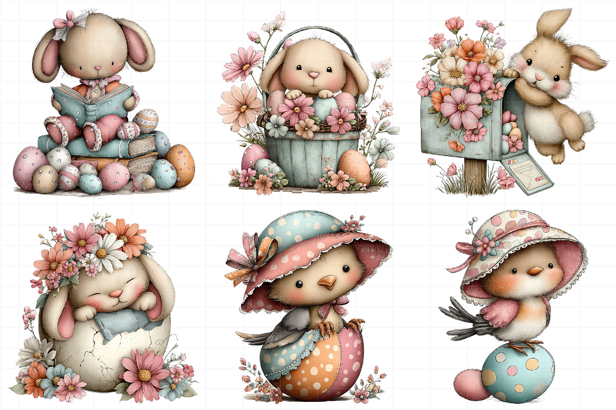 Whimsical Easter Animals Clipart, an Illustration by Daily.Designs (Photo 6 of 8)