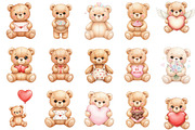 Valentines Teddy Bear Clipart, an Illustration by Designking (Thumbnail 3 of 5)