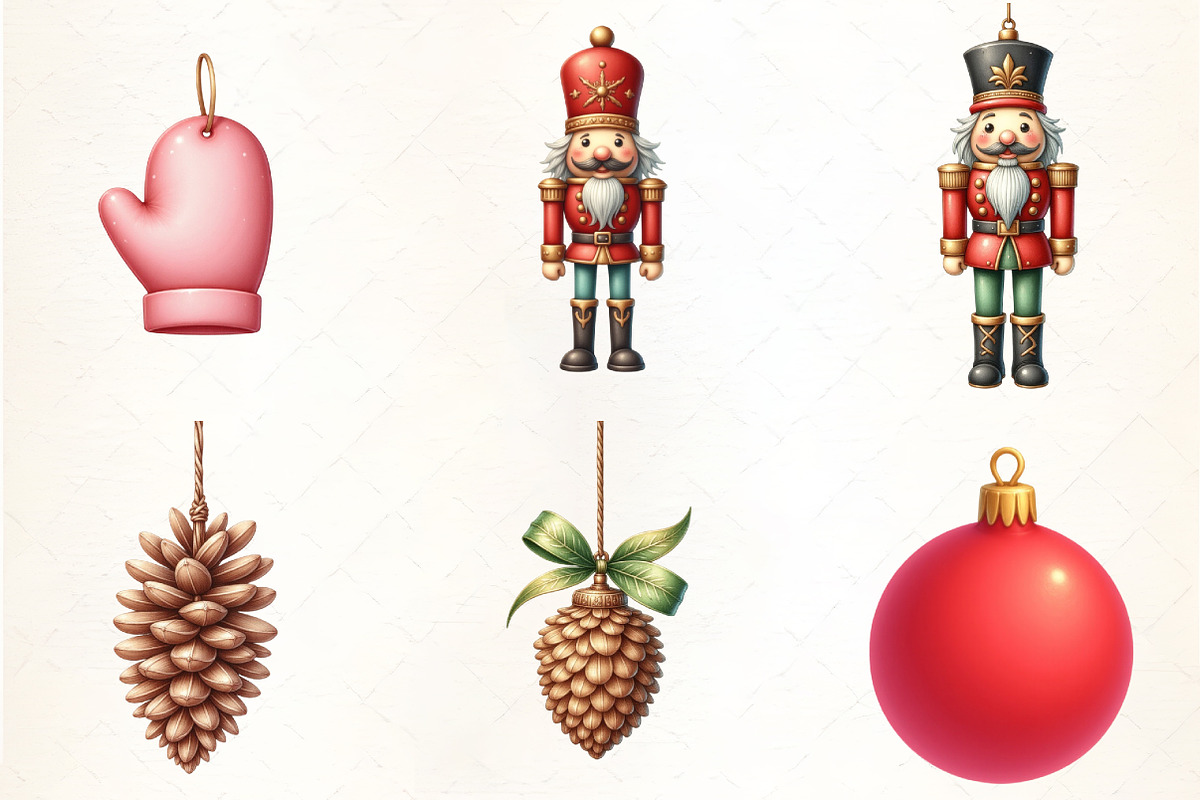 Christmas Ornaments Watercolor Clipa, an Illustration by CrexoraLab (Photo 3 of 5)