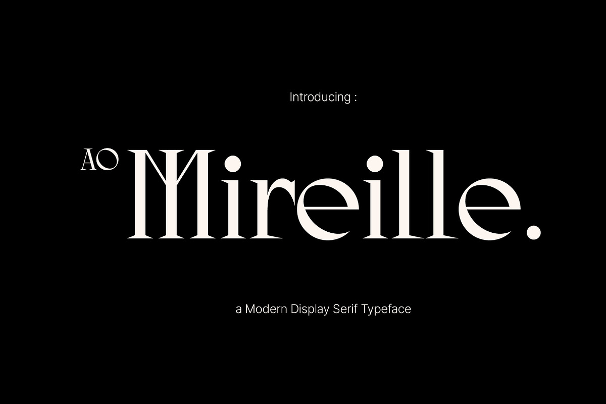 AO Mireille - Display Typeface, a Font by OwunStudio (Photo 1 of 15)