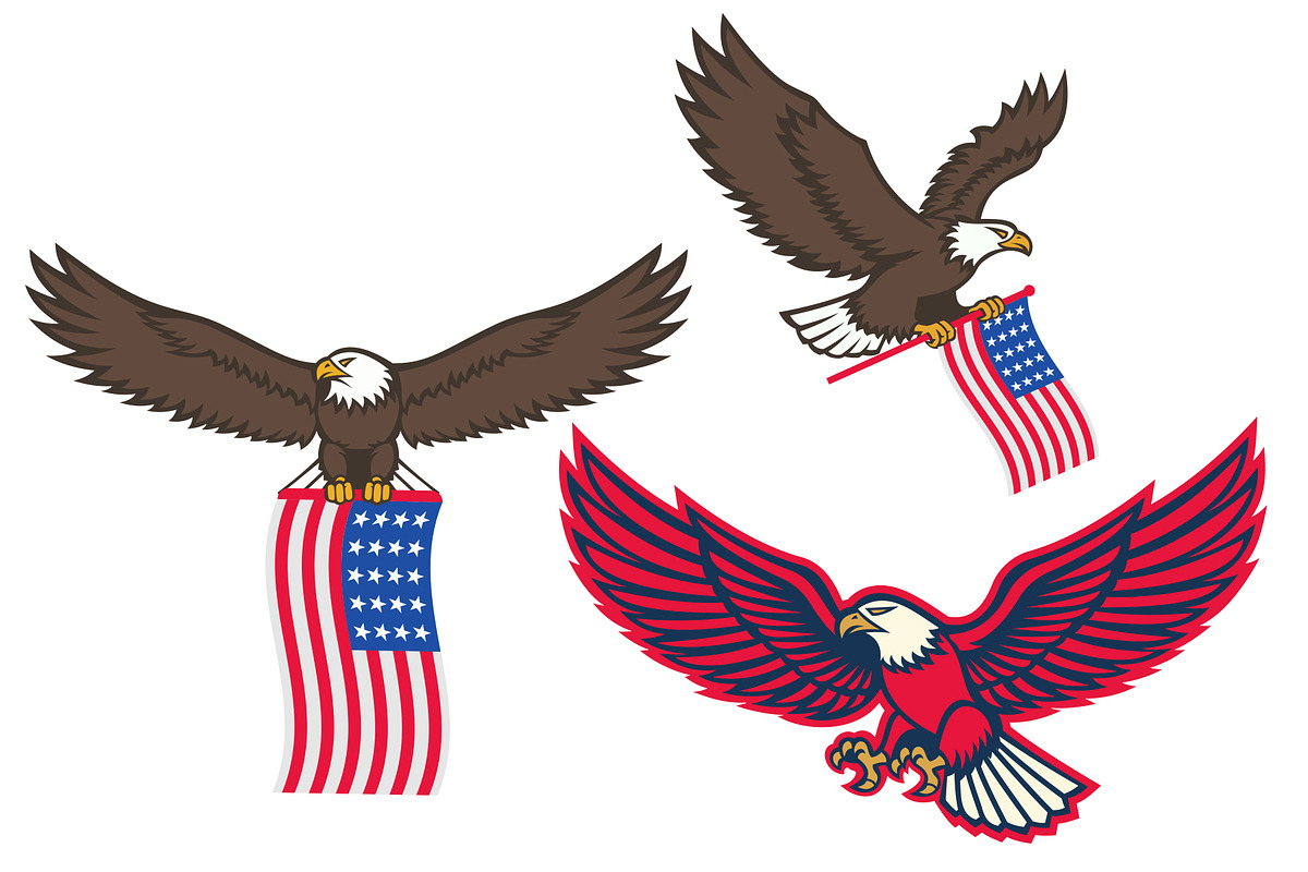 A collection of patriotic eagle logo, an Object Graphic by FarhanYousaf (Photo 4 of 5)