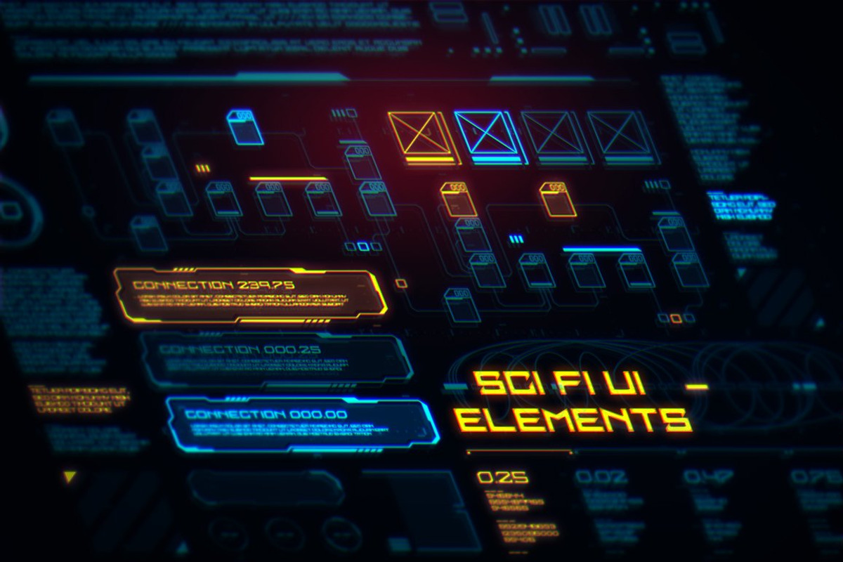 Sci Fi UI Elements, an Object Illustration by Olga Ryzychenko (Photo 1 of 7)