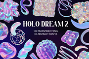 Holo Iridescence 3D Shapes graphics, a Graphic by LarysaZabrotskaya (Thumbnail 1 of 10)
