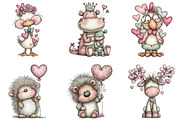 Whimsical Funny Animal Love Clipart, a Graphic by CraftArtStudio (Thumbnail 2 of 6)
