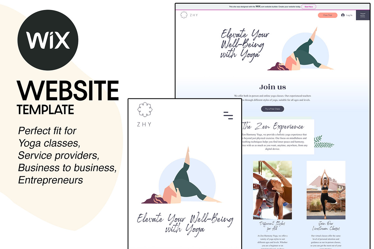 Yoga website template, a Wix Template by PATCHPO (Photo 2 of 9)
