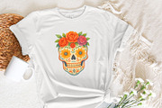 Sugar Skull Floral PNG, Day of the, an Illustration by SharpMarketplace (Thumbnail 7 of 9)