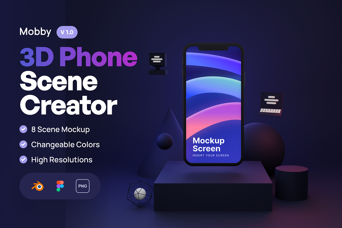Mobby - 3D Phone Scene Creator, an Object 3D Model by Illustraly Design (Photo 1 of 7)