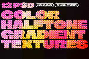 Color Halftone Gradient Textures
