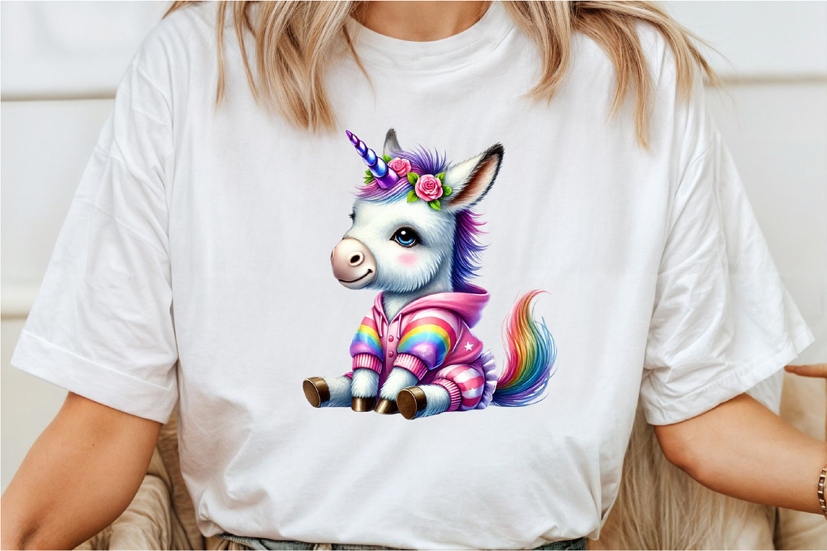 Watercolor Unicorn Cute Animals Clip, a Seasonal Illustration by Rose Art (Photo 4 of 6)