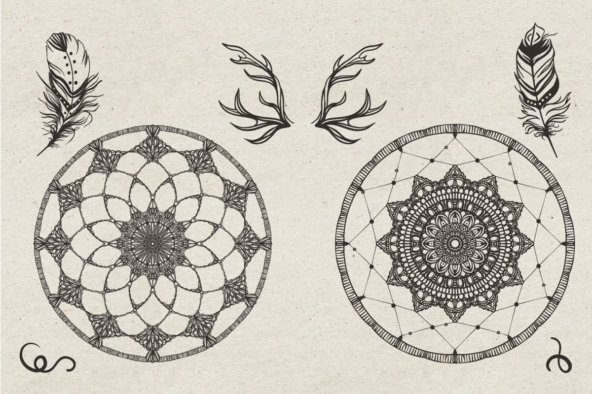 Boho Set: Dreamcatchers, a Decorative Illustration by Varvara Gorbash (Photo 4 of 5)