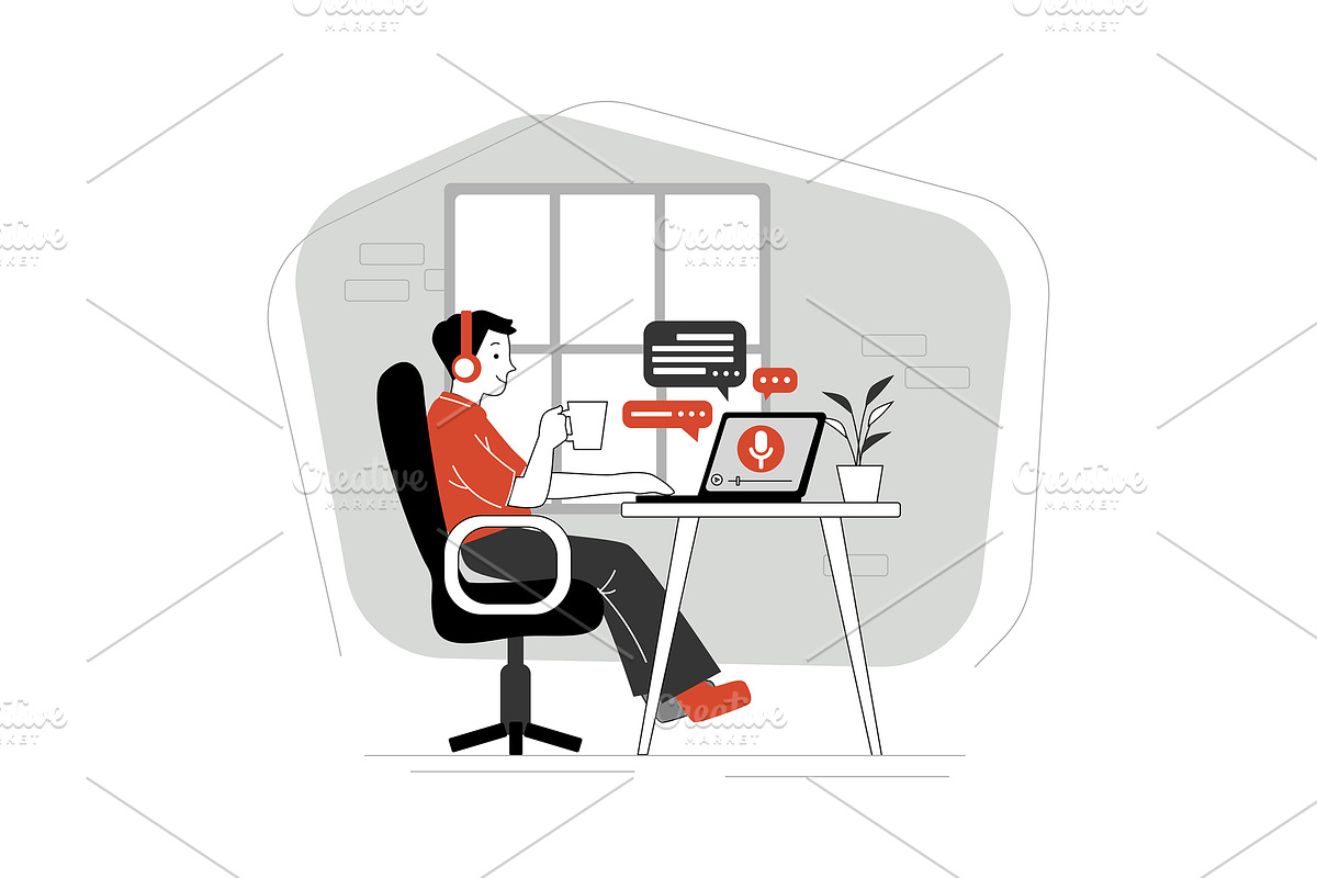 M275_Podcast Illustrations, a Person Illustration by hoangpts (Photo 3 of 11)
