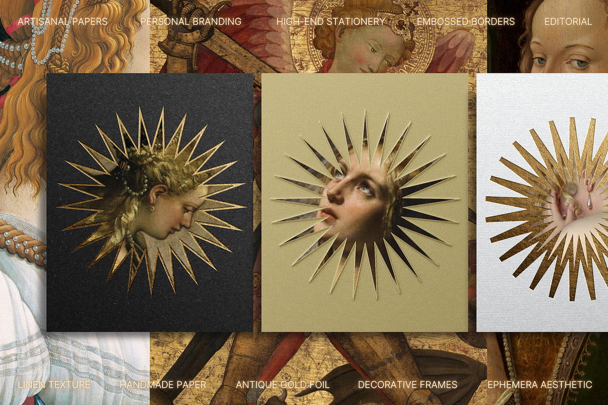 Celestial Gold Foil Papers & Frames, a Social Media Template by The Flossy Finch (Photo 4 of 20)
