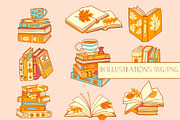 Autumn Books vector clipart patterns, an Education Illustration by Carpet Tapete Pretzel (Thumbnail 2 of 13)
