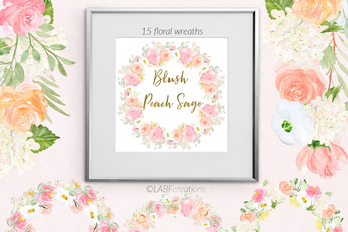 Blush Peach Sage flowers, a Texture Illustration by LABFcreations (Photo 13 of 13)
