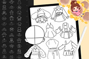 60 Procreate Clothes Costumes Stamp, a Brush Add-On by DrawingStoryShop (Thumbnail 1 of 8)