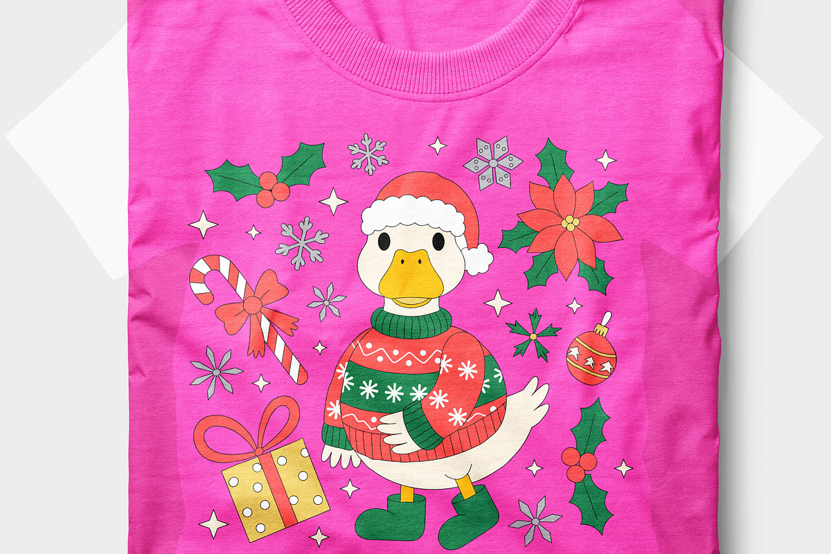 Retro Christmas Goose T Shirt Design, a Seasonal Illustration by Unique Design Team (Photo 6 of 7)