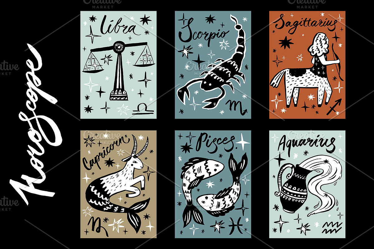 Horoscope - Zodiac collection, an Illustration by Mii Lab (Photo 2 of 10)