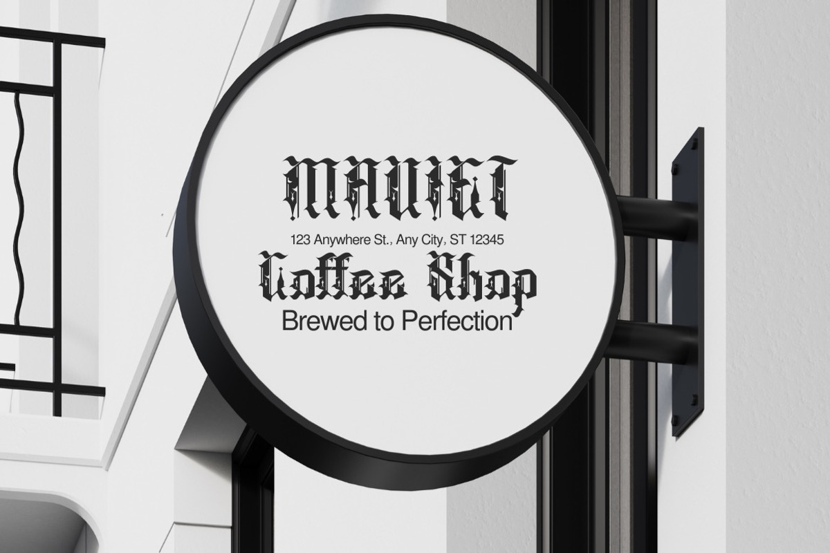 Mifrotha - Modern Blackletter Font, a Blackletter Font by Dhabee (Photo 17 of 18)