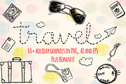 Travel Trip Holiday 60+ Vector Kit, a Transportation Illustration by Violet LeBeaux (Thumbnail 2 of 4)