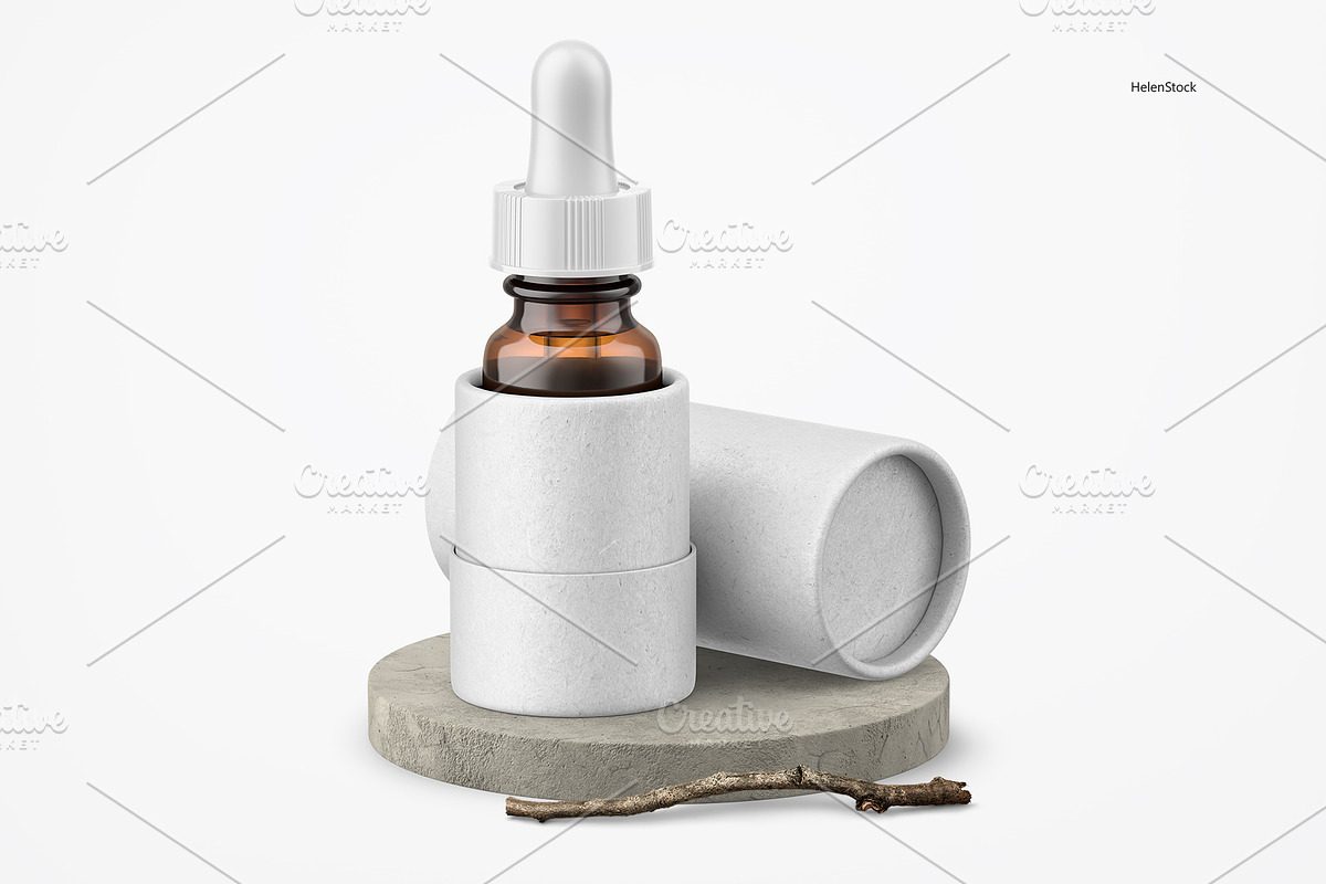 Dropper Bottle 10ml with Tube Mockup, a Cups & Container Mockup by HelenStock (Photo 7 of 9)