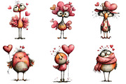 Whimsical Quirky Valentine Birds PNG, an Illustration by CraftArtStudio (Thumbnail 6 of 6)