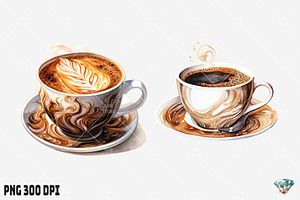 Hot Coffee Watercolor