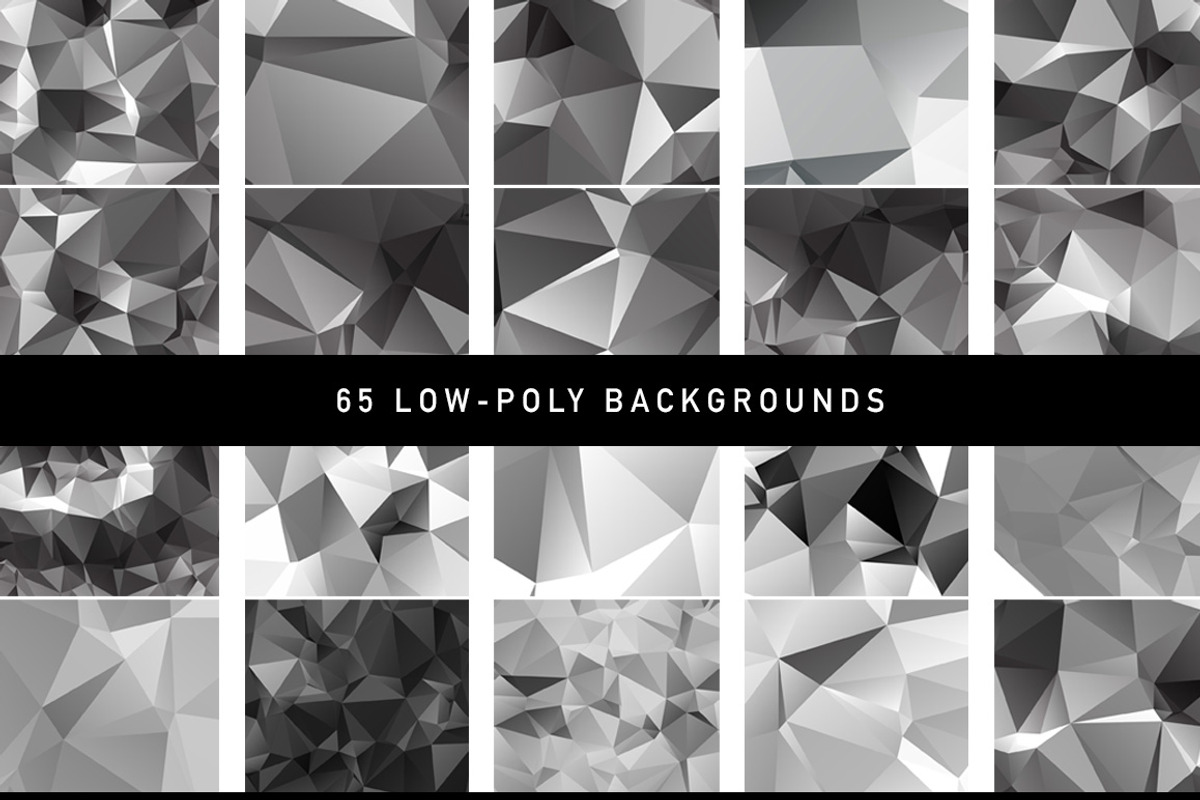 Polygon Geometric Black & White 65 preview 2